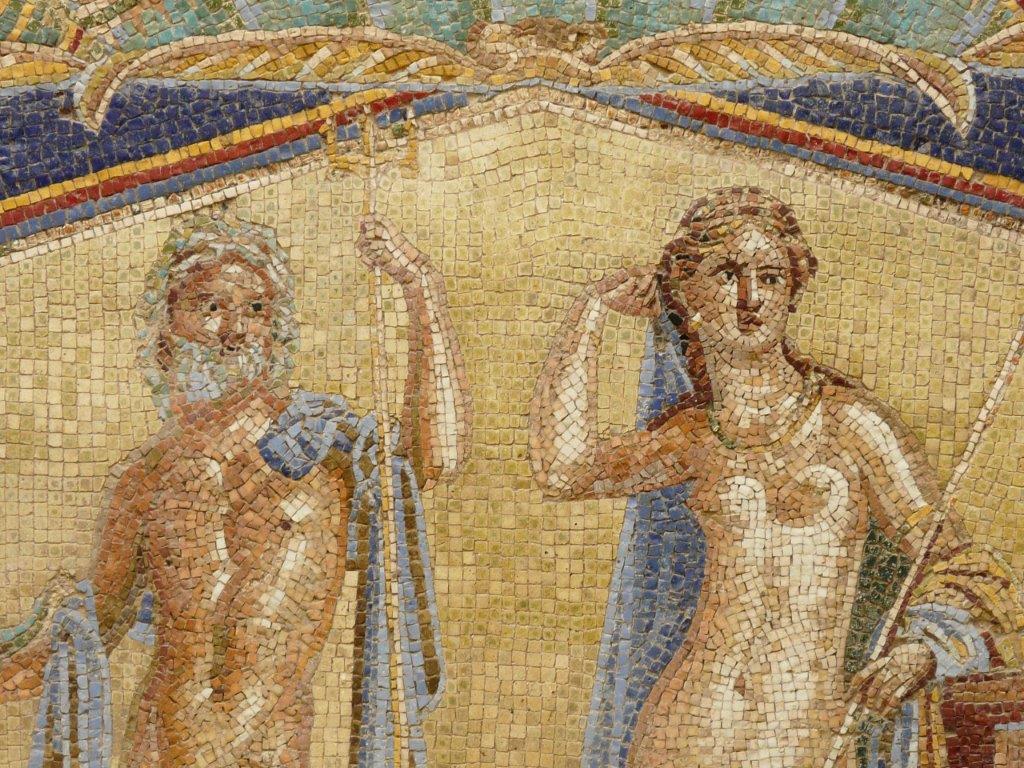 Casa de Neptuno y Anfitrite en Herculano: mosaicos, frescos y estancias decoradas
